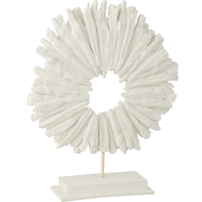 J-Line Cercle Rond décoratif - polyrésine - blanc