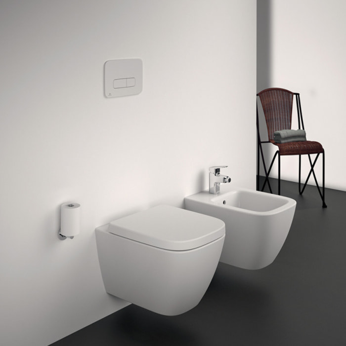 WC suspendu compact sans bride I.Life S RimLS+ avec abattant frein de chute