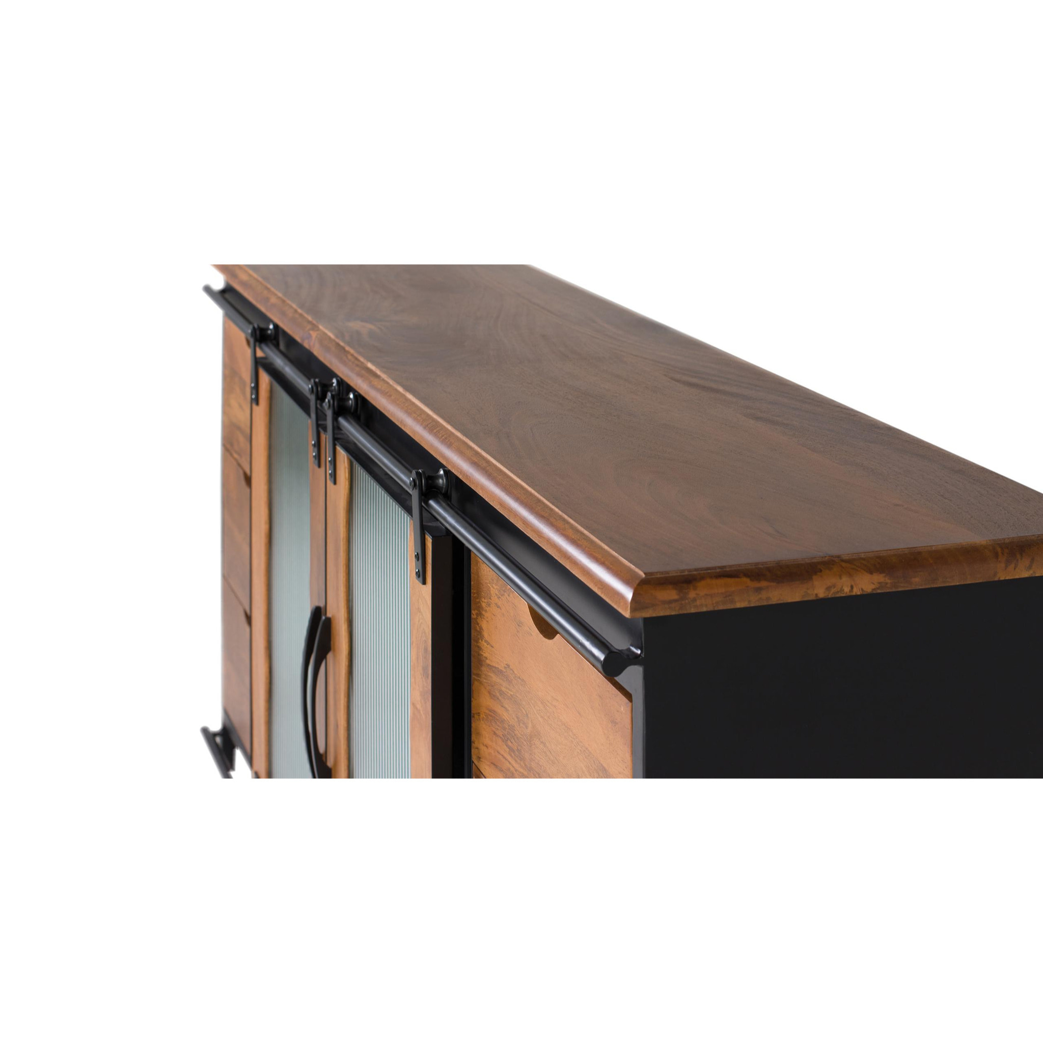 Aparador de Madera de Mango, Metal Estilo Industrial