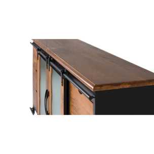 Aparador de Madera de Mango, Metal Estilo Industrial