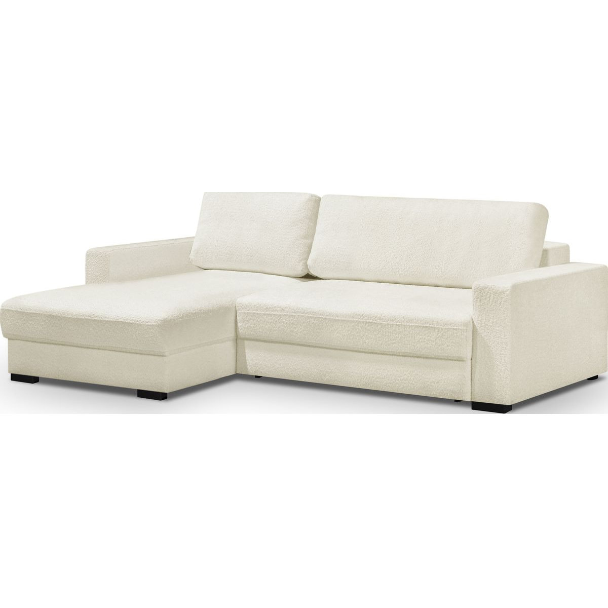 Canapé d'angle gauche convertible 3 places en tissu bouclé - ARTY