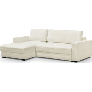 Canapé d'angle gauche convertible 3 places en tissu bouclé - ARTY