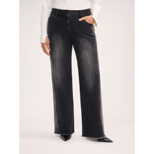 Fiorella Rubino - Jeans regular estampado de encaje - Gris