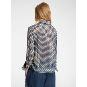 Elena Mirò - Camicia dalla stampa geometrica - Blu