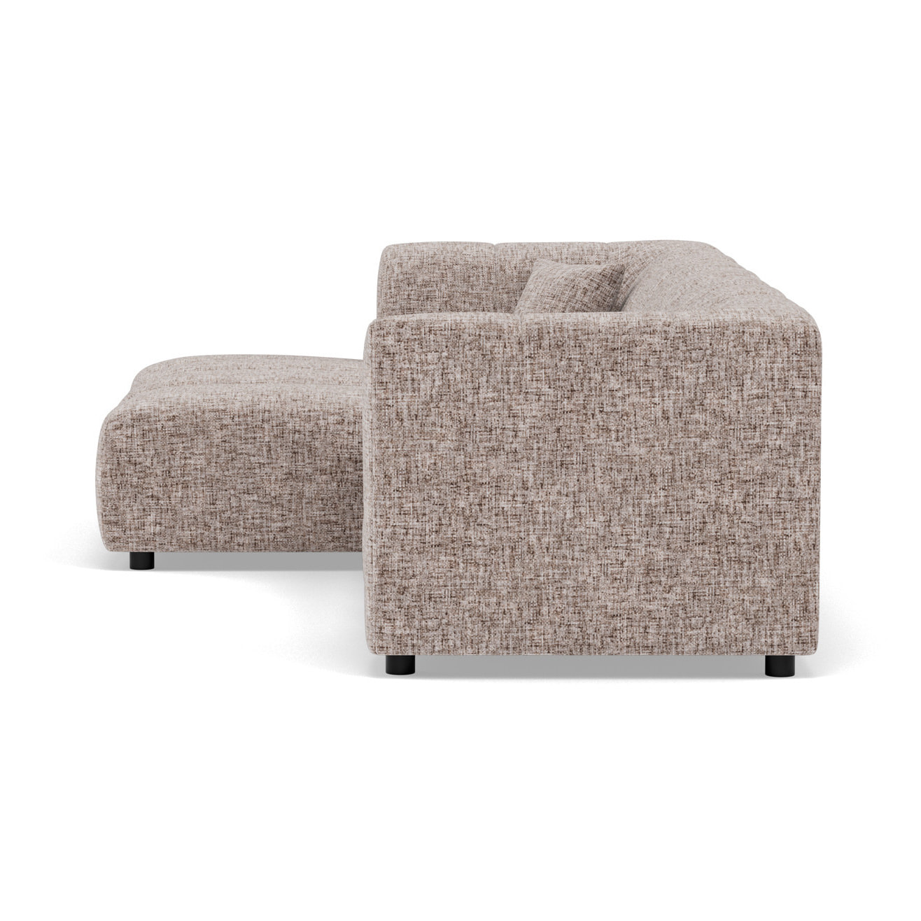 Curtis - canapé d'angle gauche 4 places avec accoudoir en tissu texturé - Taupe
