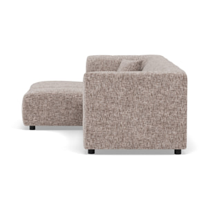 Curtis - canapé d'angle gauche 4 places avec accoudoir en tissu texturé - Taupe