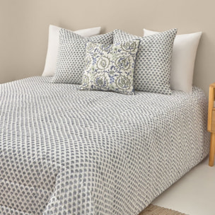 Colcha acolchada patchwork Block color azul 100% Algodón