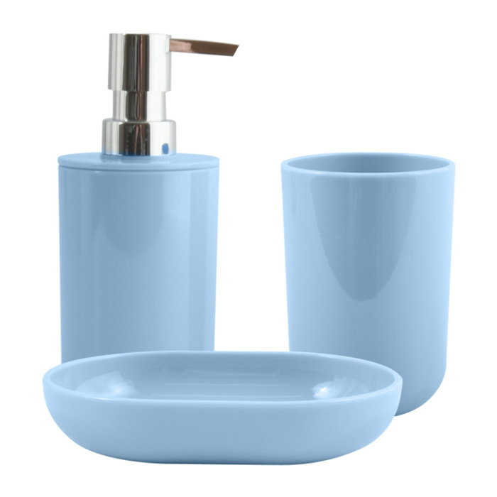 Lot de 3 accessoires de salle de bain INAGUA Bleu Pastel MSV