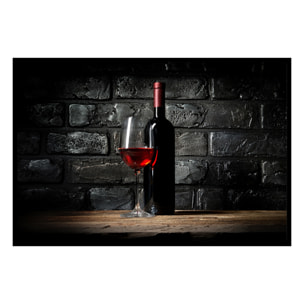 Affiche encadrée bouteille de vin rouge Affiche + cadre en métal - Noir