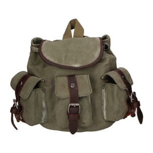 Zaino unisex Micaela in Canvas e pelle Borsa Fashion 19x19x13 cm