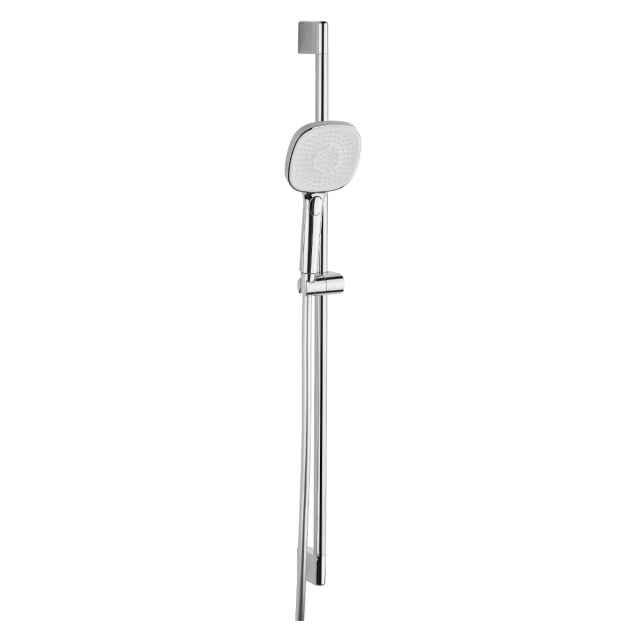 Ensemble de douche 3 fonctions aux lignes arrondies - chrome brillant - garantie 5 ans - 80 cm - chrome