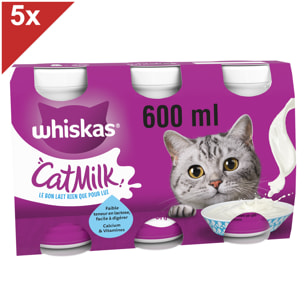 WHISKAS Lait pour chat bouteille 200ml (5x3)