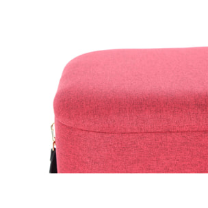 Set di 2 pouf contenitore Arabella in tessuto rosso e nero