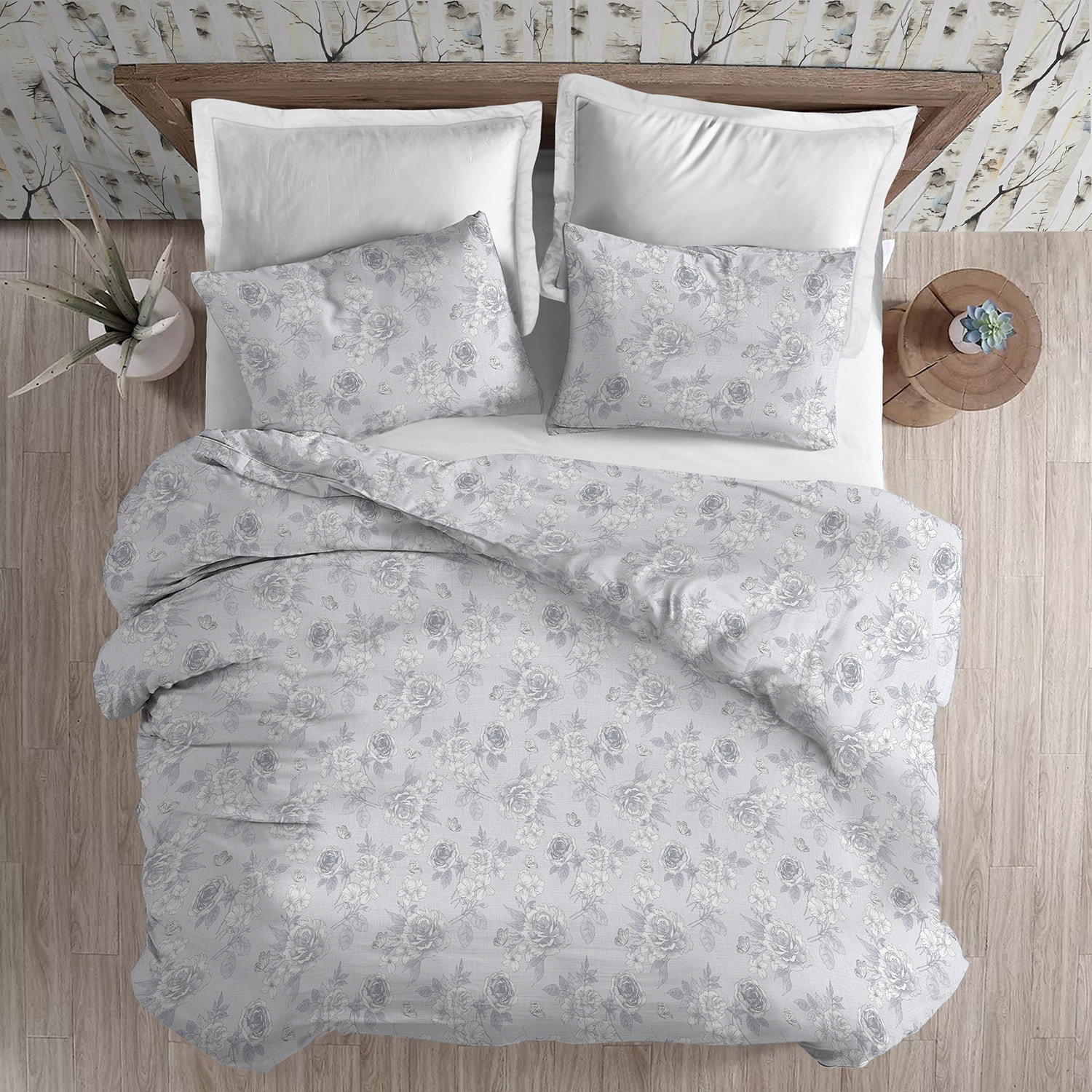 Parure copripiumino in flanella praga grigio