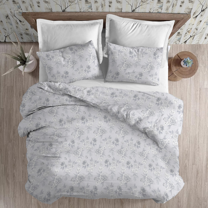 Parure copripiumino in flanella praga grigio