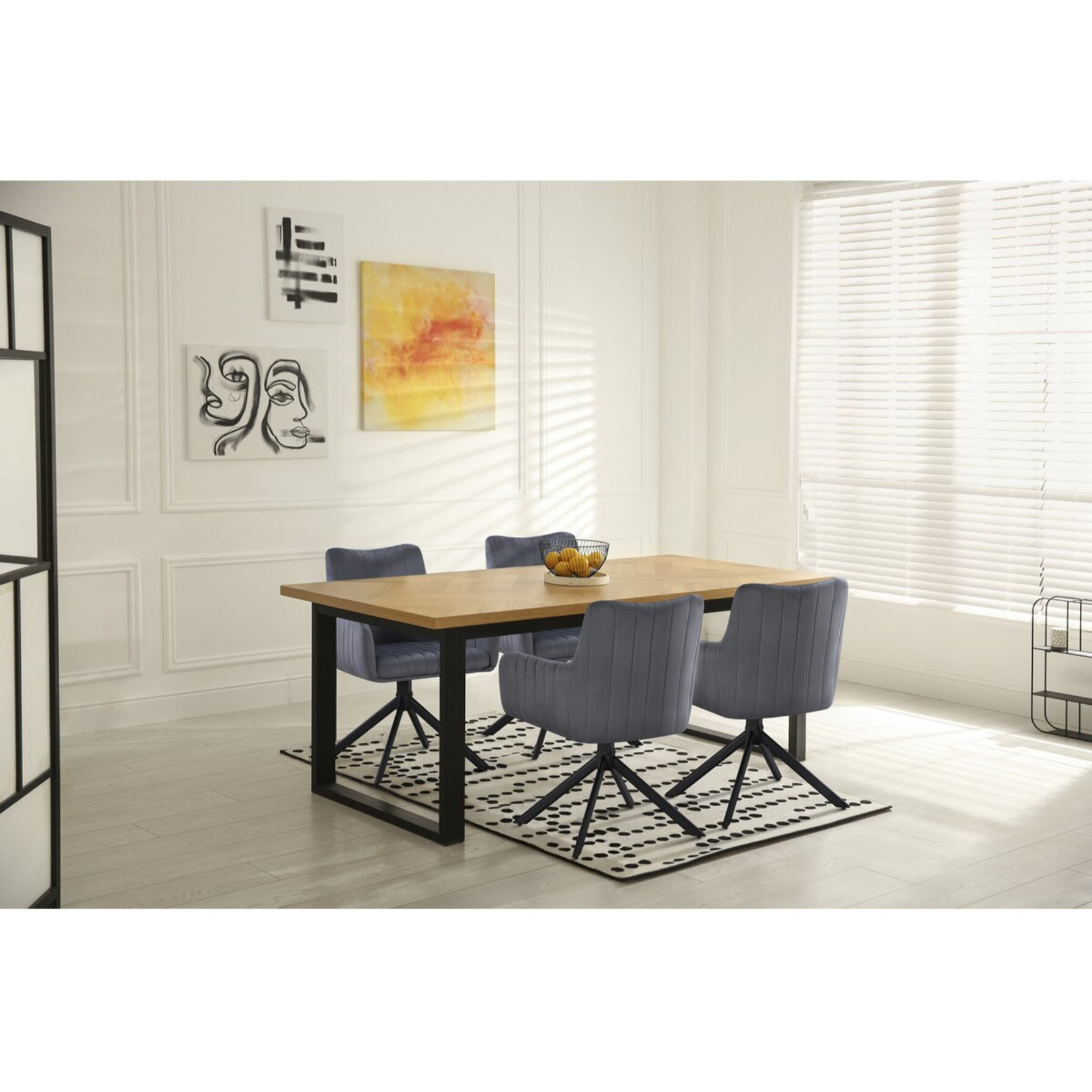 Lot de 2 chaises en tissu "Pharell" - 60 x 61 x 91 cm - Gris