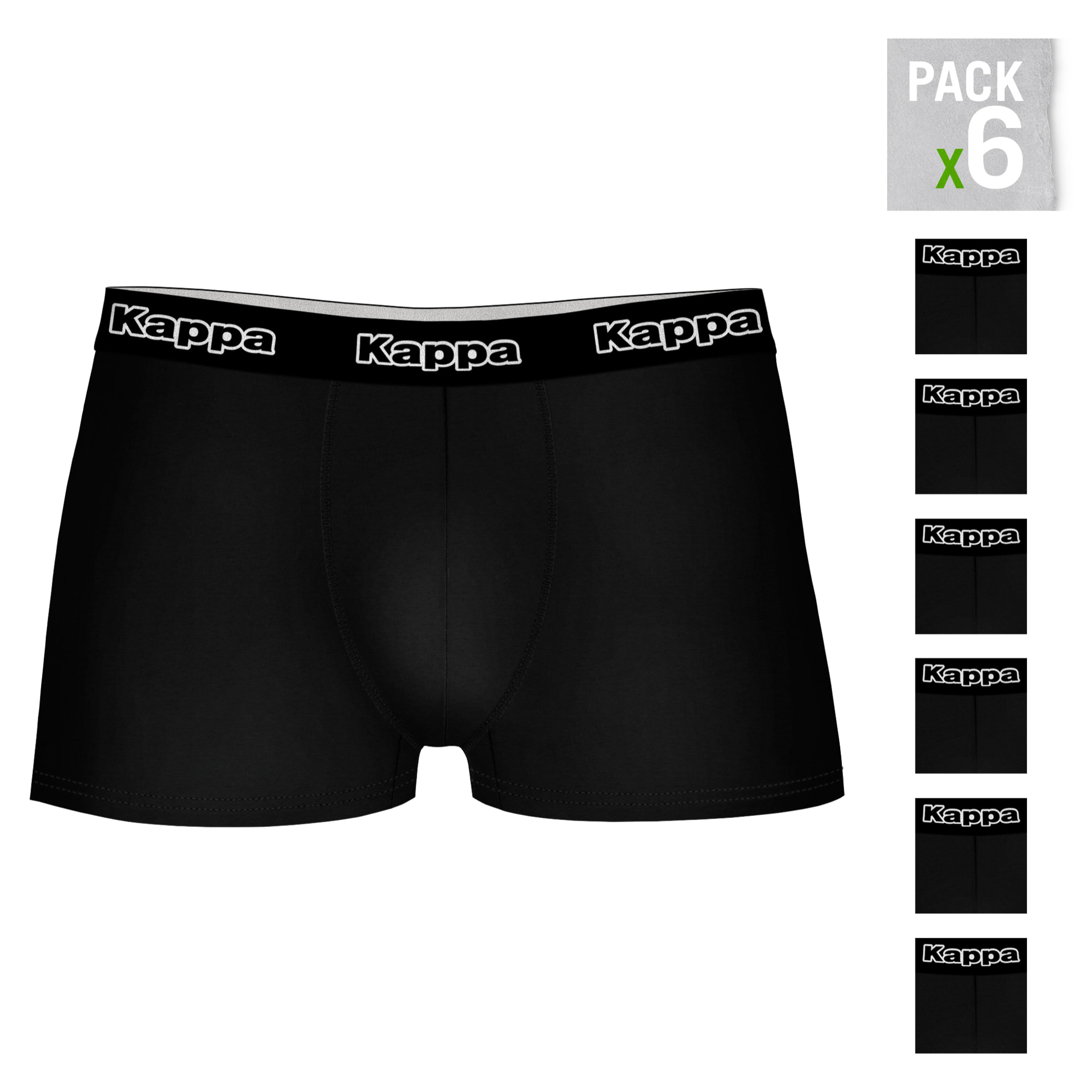 Pack 6 calzoncillos Kappa en color negro para hombre