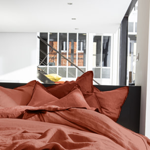 Housse De Couette 100% lin lavé Paprika