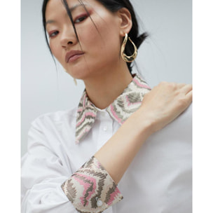 Camicia con Dettagli in Tessuto Jacquard
