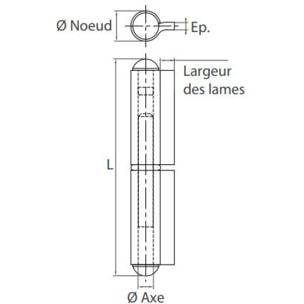 Paumelle de grille roulée lame courte 100x11 TORBEL - Bague laiton - GRLC1010
