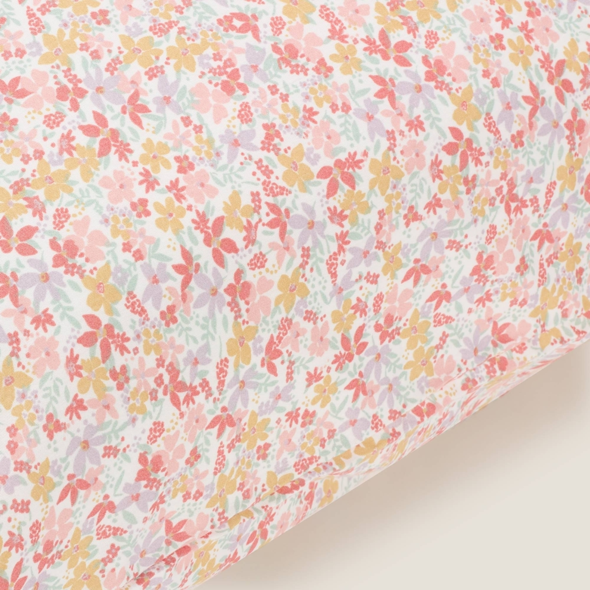 Funda almohada algodón flores Plo color rosa