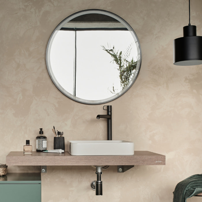 Vasque carrée à poser Vox effet satinée blanc