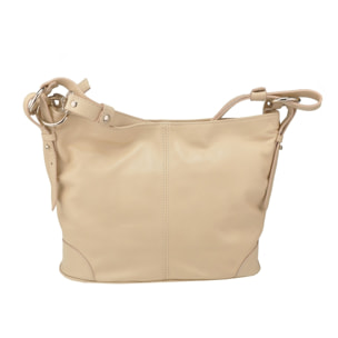 Borse Donna colore Beige-in pelle Made in Italy 34x24x12cm