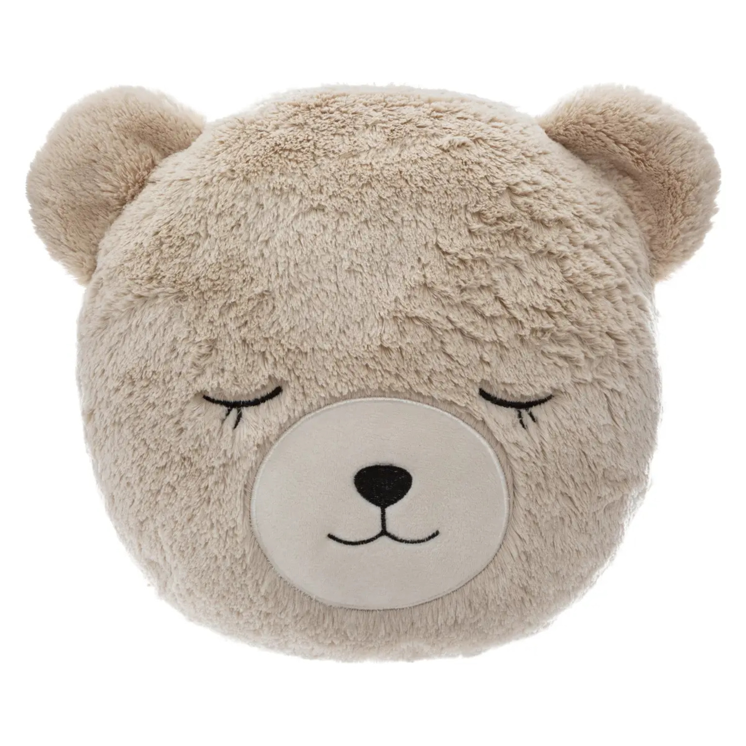 Coussin enfant "Ours" - fausse fourrure - D28 cm