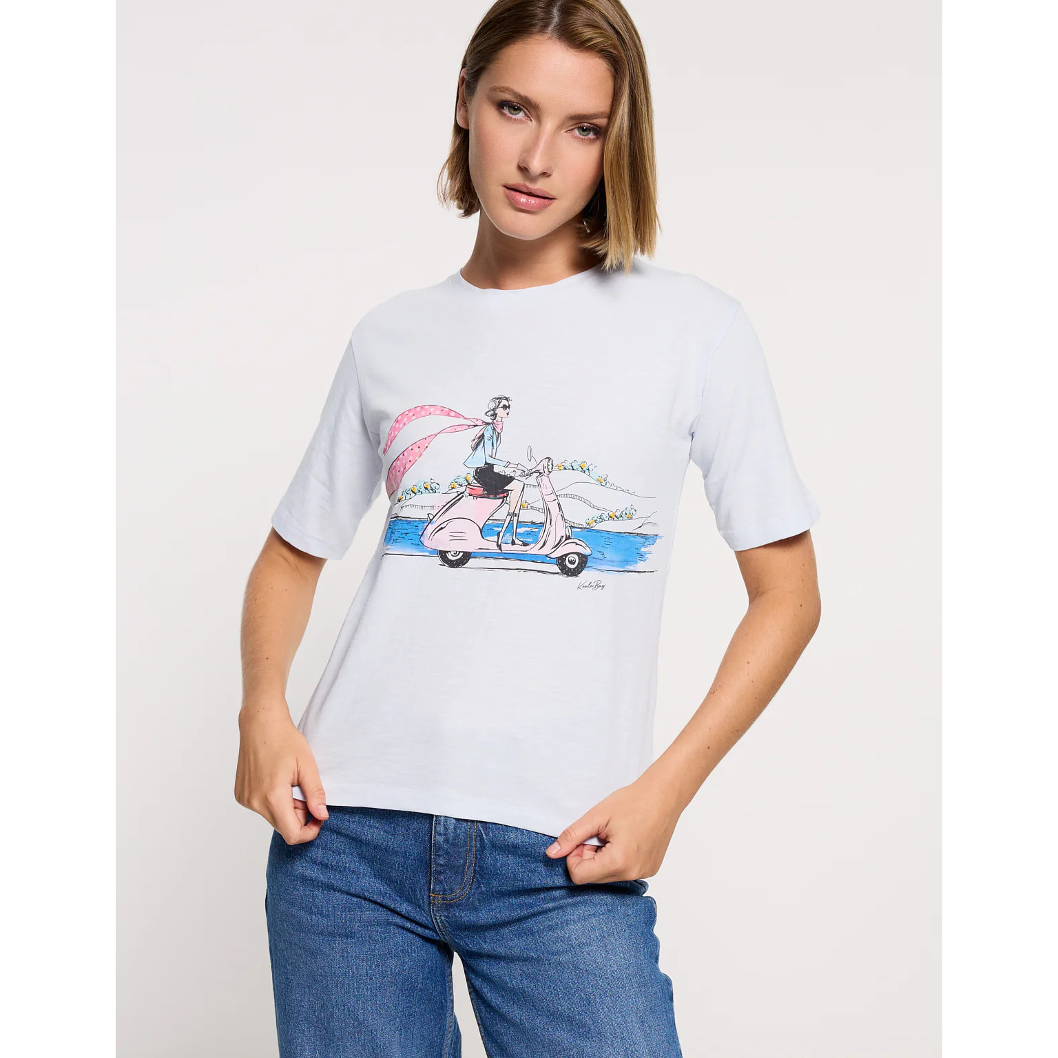 Camiseta Manga Corta Azul Claro - Motorito