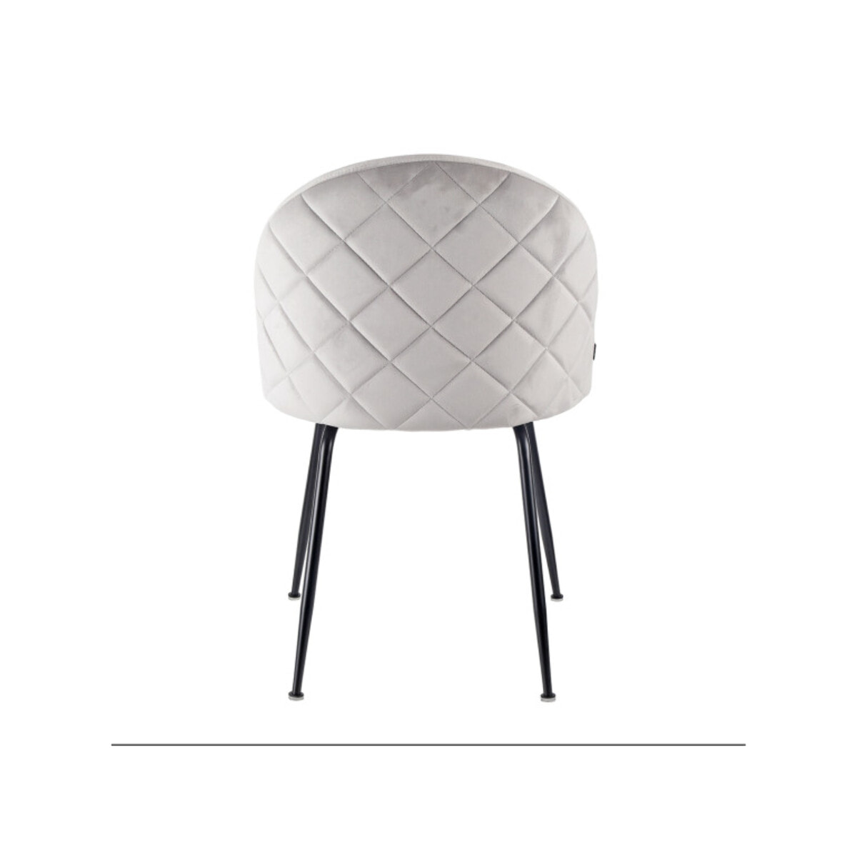 Chaise de repas tissu velours dossier capitonné pieds métal – CLEA 2