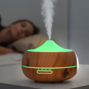 Humidificador Difusor de Aromas con LED Multicolor Wooden-Effect InnovaGoods