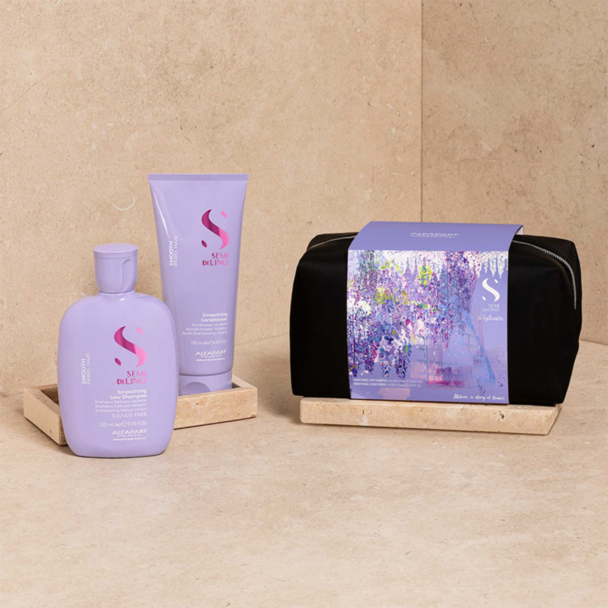 ALFAPARF MILANO Semi Di Lino Set Holiday Smoothing Shampoo 250ml + Conditioner 200ml
