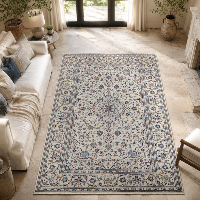 Tapis d'orient, motif oriental noué main en laine, ALILIF