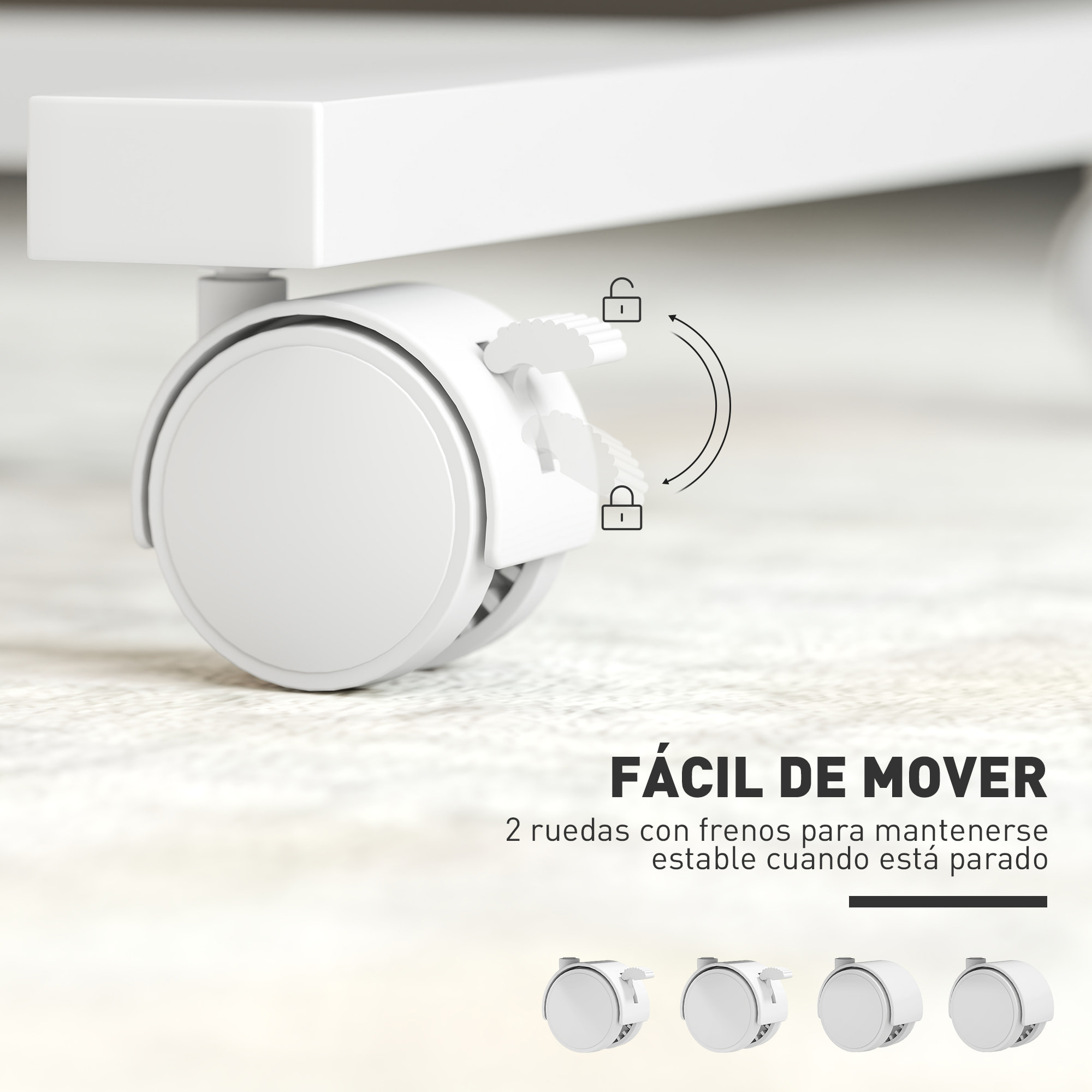 Mesa Auxiliar con Ruedas Mesa para Sofá con Altura Ajustable Superficie Inclinable y Marco de Metal para Dormitorio Salón Oficina 57x40x67,5-101 cm Roble y Blanco