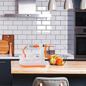 Pelador de fruta de plástico abs color naranja y blanco