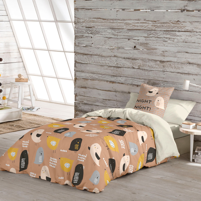 Popcorn - Funda Nórdica Estampada - Cierre Solapa - 100% Algodón - Incluye 1/2 Fundas de Almohada - Baby Chick