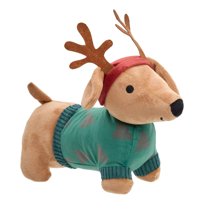 PELUCHE CHIEN NOEL RGE VERT