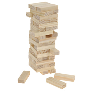 Well home - juego de torre apilable en madera con 54 piezas