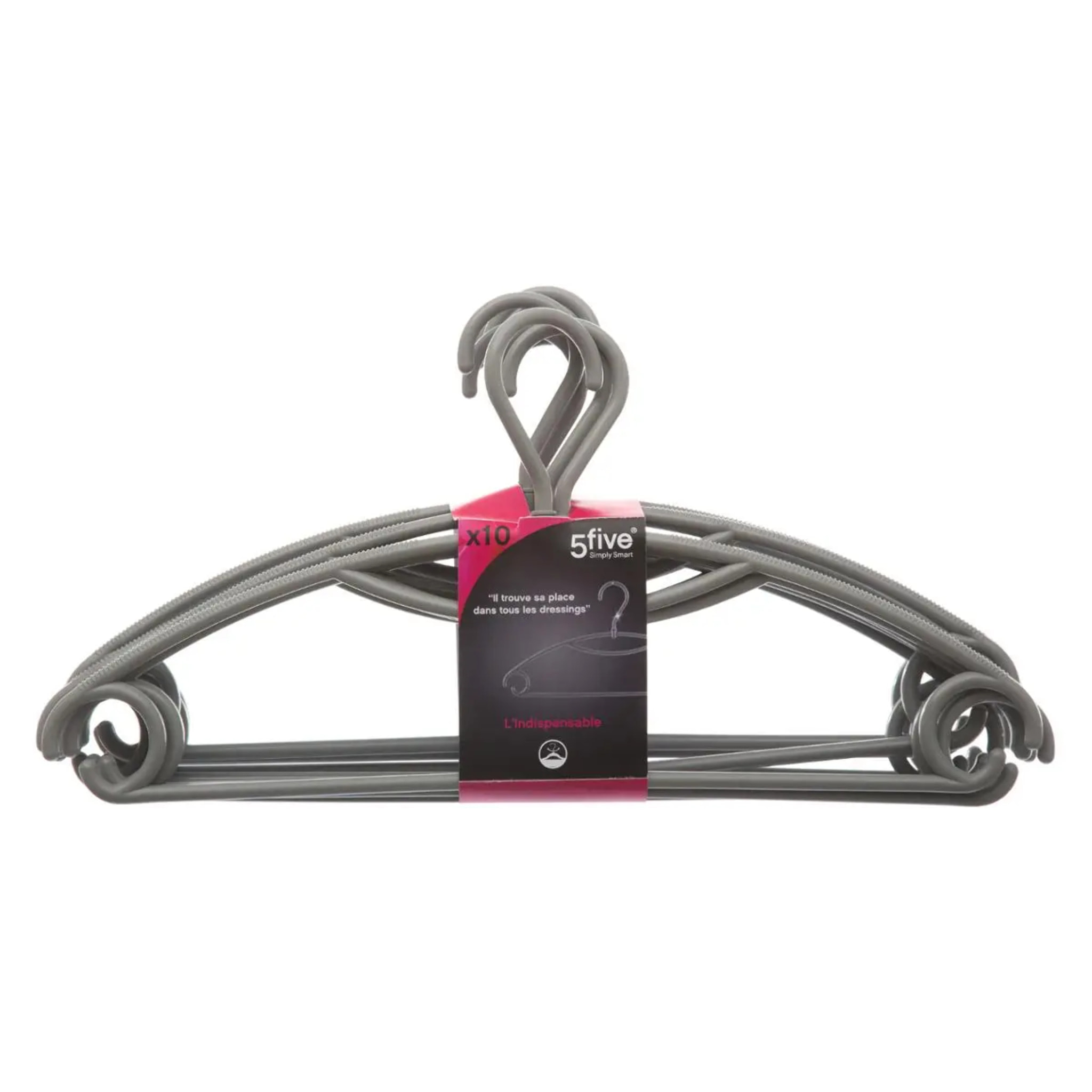 10 cintres rotatifs plastique gris