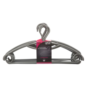 10 cintres rotatifs plastique gris