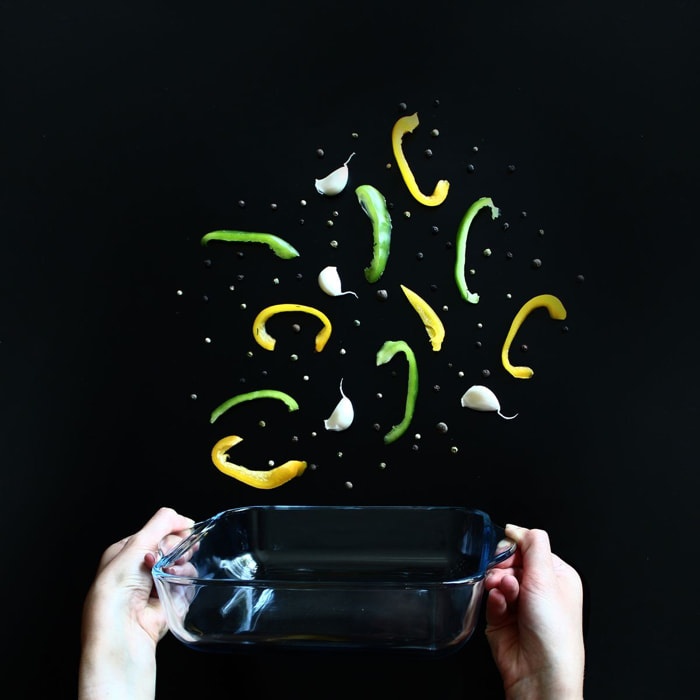 Lot de 2 plats à four carré en verre 22cm et 28cm CRISTAL