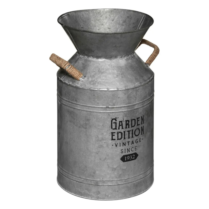 Pot à lait métal gris H37cm