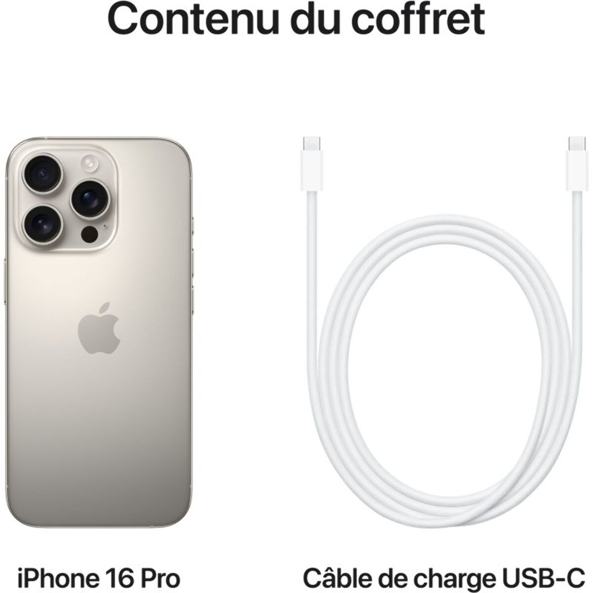 Smartphone APPLE iPhone 16 Pro Titane Naturel 256Go