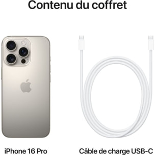 Smartphone APPLE iPhone 16 Pro Titane Naturel 256Go