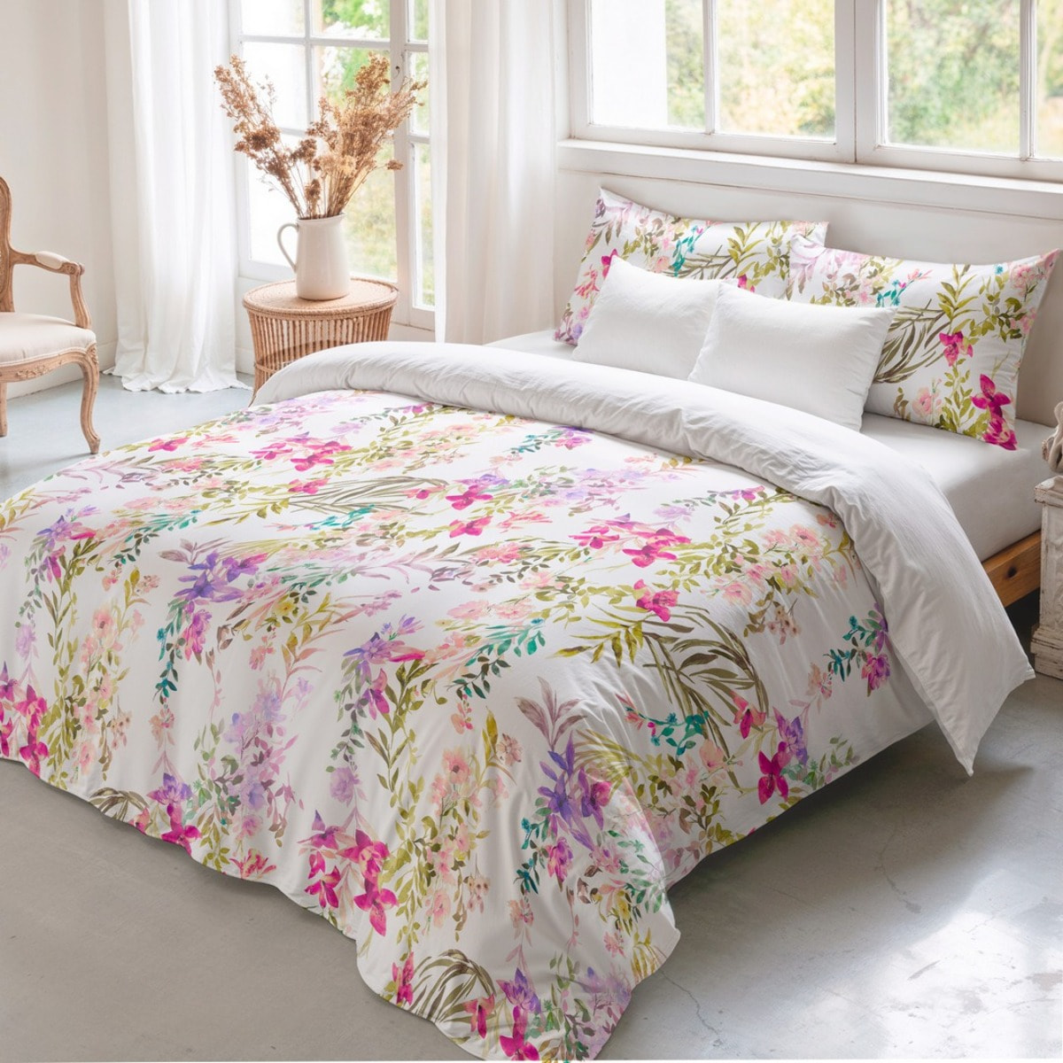 Funda nórdica 100% algodón 200 hilos Floralink