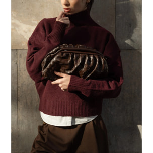 Bolso bandolera marrón con trenzado