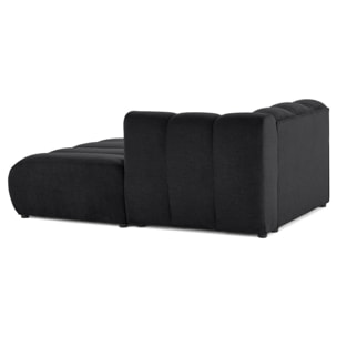 Debbie - module d'assise méridienne droit en tissu texturé - Noir