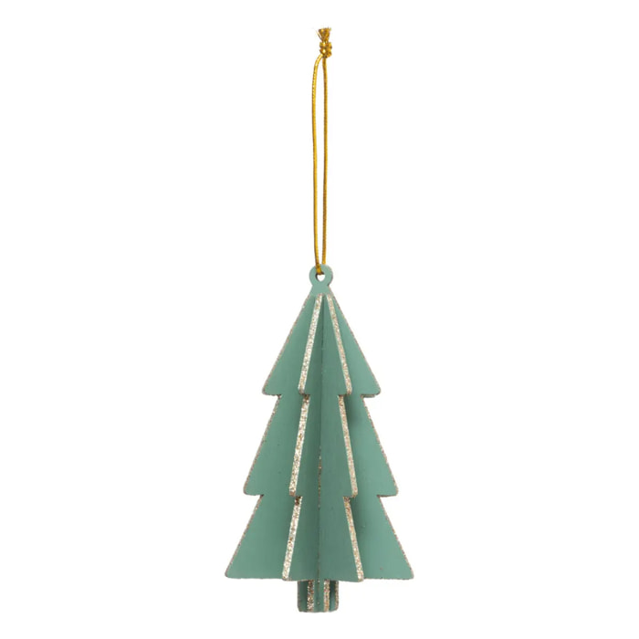 Décoration de sapin en bois sapin 3D vert 13cm