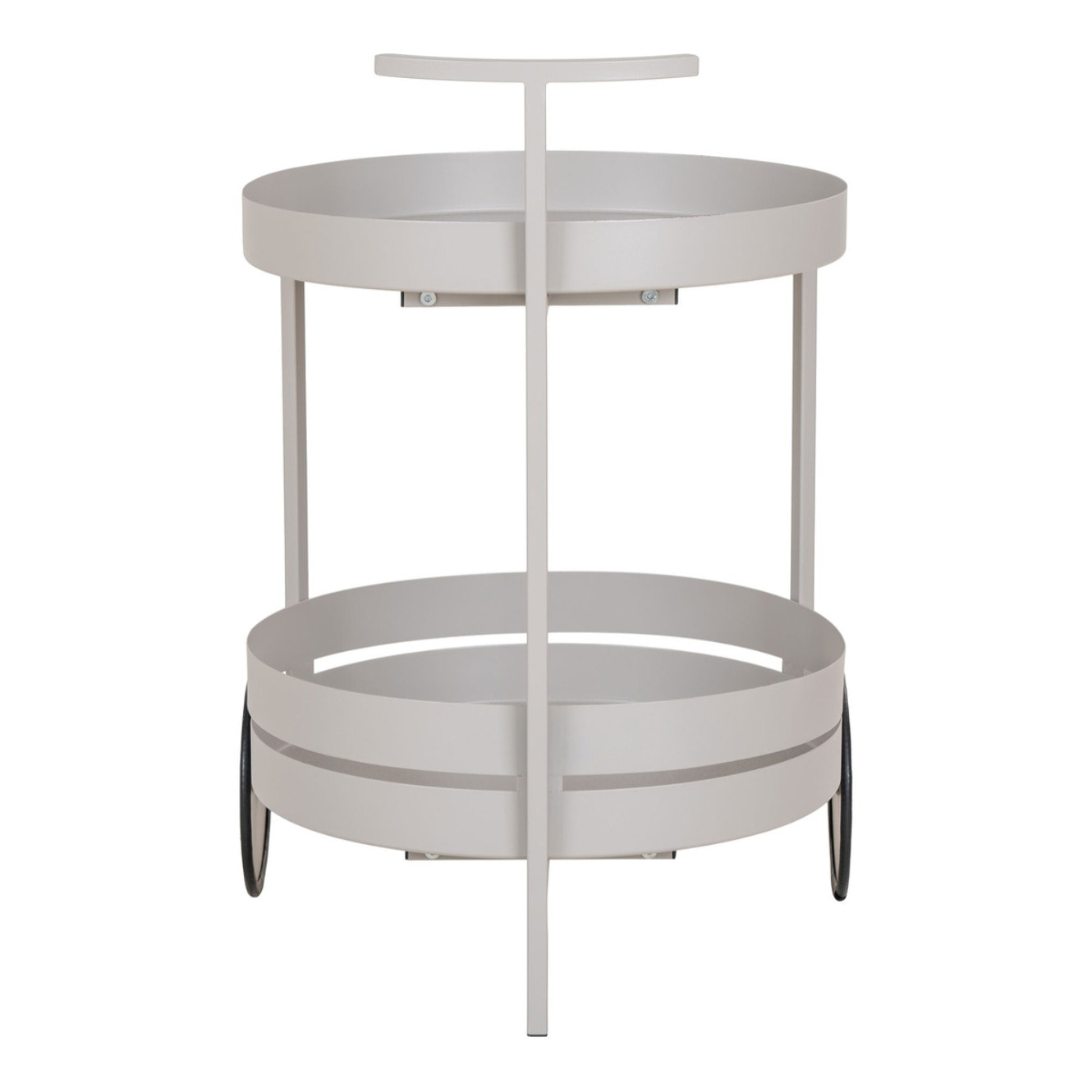 Carrello bar Beja in acciaio grigio 2 ripiani rotondi 40x42x61 cm