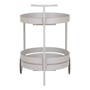 Carrello bar Beja in acciaio grigio 2 ripiani rotondi 40x42x61 cm